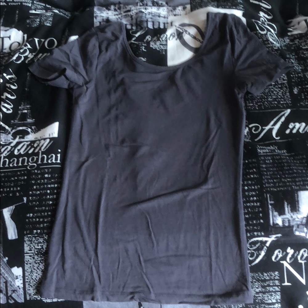 Grey scoop back T-shirt